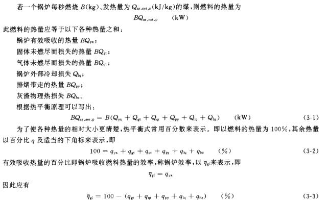 蒸汽锅炉-热平衡